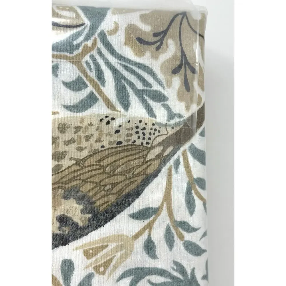 William Morris Strawberry Thief Hessian Queen Duvet Cover Set Teal Blue Grn
